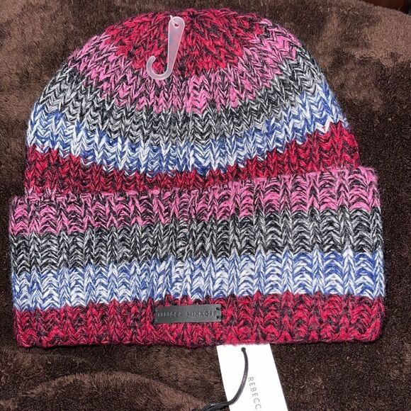 REBECCA Minkoff Marled Stripe Beanie turn up cuff Holiday NWT main image 13